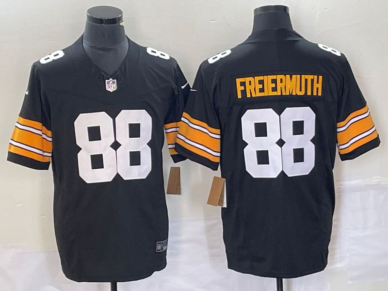 Men Pittsburgh Steelers #88 Freiermuth Black 2023 Nike Vapor Limited NFL Jersey